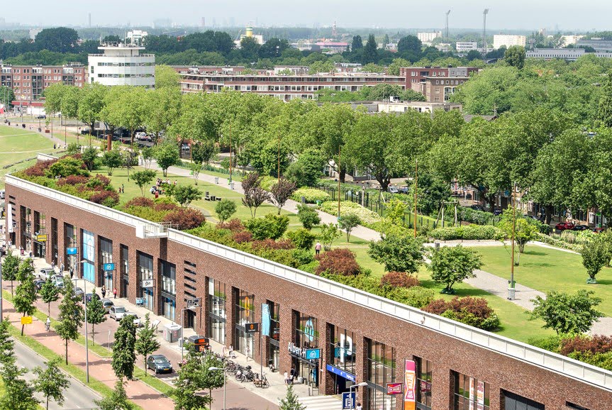 Het Dakpark in Rotterdam van boven